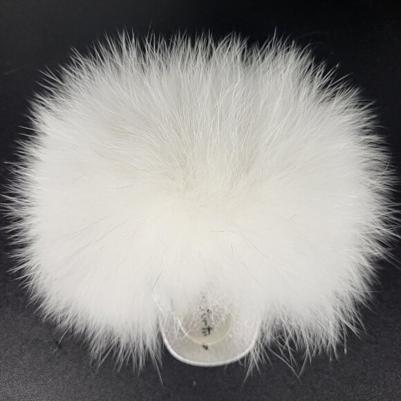 NWOB~$465~UN_FURTIVE~BABY~SZ 4.5/5~REAL WHITE FOX FUR SANDALS SHOES BOOTS - Picture 12 of 16
